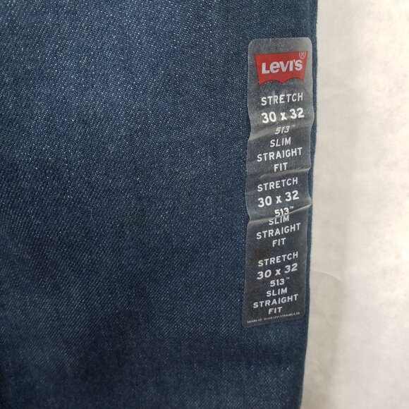Levi's 513 Jeans Men's 30x32 Slim Straight Fit Blue Dark Wash Stretch Denim NEW - Picture 13 of 16